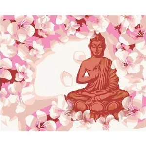 Malování podle čísel - Červený buddha s květinami