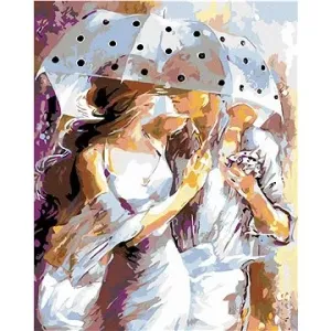 Malování podle čísel - Milenci pod deštníkem