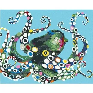 Barevná chobotnice, 80×100 cm, vypnuté plátno na rám