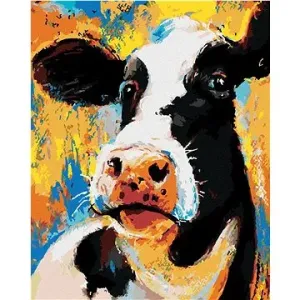 Barevná kráva, 80×100 cm, bez rámu a bez vypnutí plátna