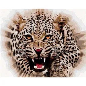 Jaguár útočí, 40×50 cm, vypnuté plátno na rám