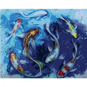 Japonské rybky, 80×100 cm, bez rámu a bez vypnutí plátna