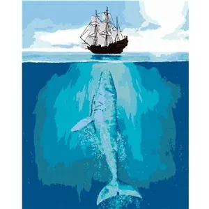 Keporkak napadá rybářskou loď, 80×100 cm, vypnuté plátno na rám