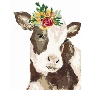 Kráva s květinou (Haley Bush), 80×100 cm, bez rámu a bez vypnutí plátna