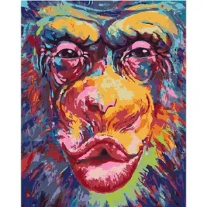 Líbající opice, 80×100 cm, vypnuté plátno na rám
