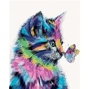 Malování podle čísel - Kočička s motýlkem