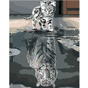 Malování podle čísel - Kotě nebo tygr