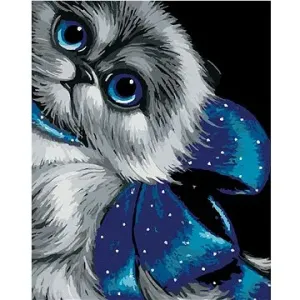 Malování podle čísel - Modrooké kotě s mašlí