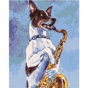 Malování podle čísel - Pes hraje na saxofon