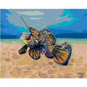 Mandarinková rybka, 80×100 cm, vypnuté plátno na rám