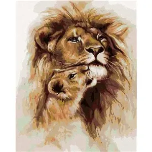 Milující lev, 80×100 cm, bez rámu a bez vypnutí plátna
