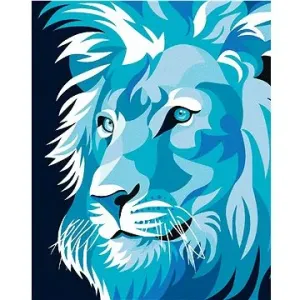 Modrý lev, 80×100 cm, bez rámu a bez vypnutí plátna