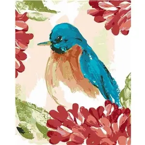 Modrý pták v květinách (Haley Bush)