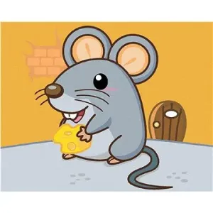 Myška se sýrem, 40×50 cm, bez rámu a bez vypnutí plátna