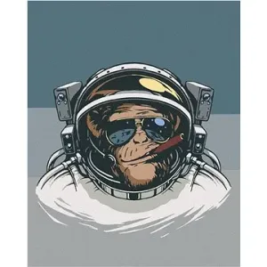 Opice kosmonautem, 80×100 cm, vypnuté plátno na rám