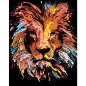 Pestrý lev, 80×100 cm, bez rámu a bez vypnutí plátna