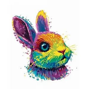 Pop-art portrét králíka, 40×50 cm, bez rámu a bez vypnutí plátna