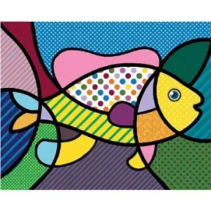 Pop-art ryba, 80×100 cm, bez rámu a bez vypnutí plátna