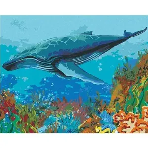 Velryba a korálový útes, 80×100 cm, bez rámu a bez vypnutí plátna