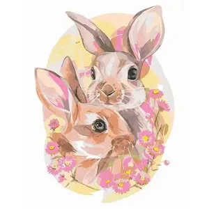Zamilovaný pár králíků, 40×50 cm, bez rámu a bez vypnutí plátna