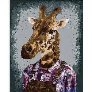 Žirafa v košili, 40×50 cm, bez rámu a bez vypnutí plátna