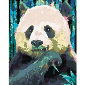 Zuty - Malování podle čísel - BAREVNÁ PANDA, 80x100 cm, vypnuté plátno na rám
